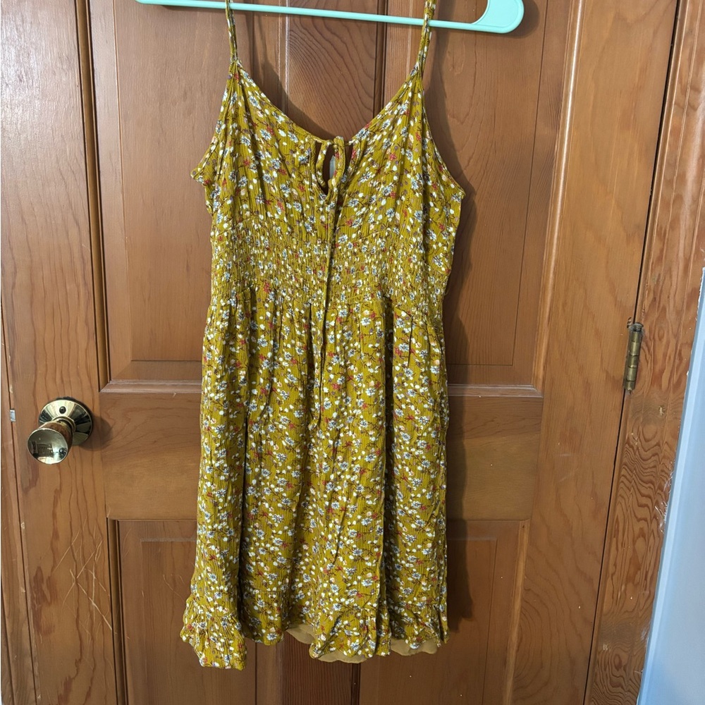 Floral Yellow Mini Dress